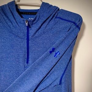 XL Under Armour 1/2 Zip Fitted Hoodie (Blue)